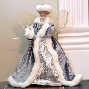 Porcelain 13 in Vintage Angel Christmas Tree Topper